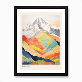 Ben Nevis Scotland 3 Colourful Mountain Illustration Poster Art Print