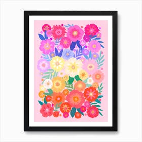 Rainbow Blooms Art Print