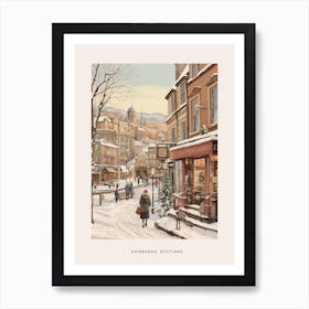 Vintage Winter Poster Edinburgh Scotland 7 Art Print