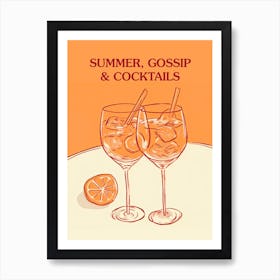 Summer Gossip Cocktails Aperol Art Print