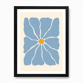 Abstract Flower 01 - Light Blue Art Print