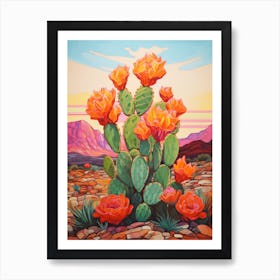 Cactus In The Desert Painting Canthocalycium 1 Art Print