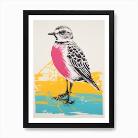 Andy Warhol Style Bird Grey Plover 2 Art Print