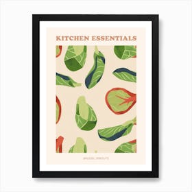 Brussel Sprouts Pattern Illustration 2 Poster Art Print