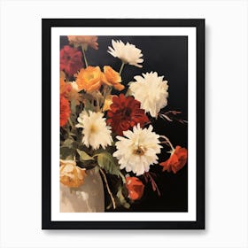 Bouquet Of Flowers, Autumn Fall Florals Painting 0 Art Print