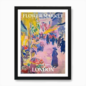 Vintage Flower Market Painting London 4 Art Print