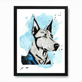 Geometric Dog Portrait Art Print