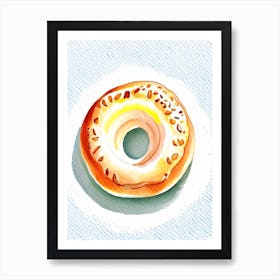 Bagel Tablescape Summer Marker Art Art Print