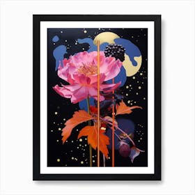 Surreal Florals Rose 3 Flower Painting Art Print