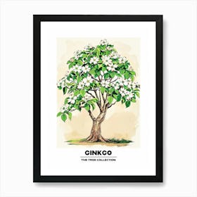 Ginkgo Tree Storybook Illustration 2 Poster Art Print