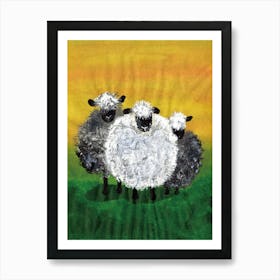 Three Sheep painted by Paoling Rees Art Print