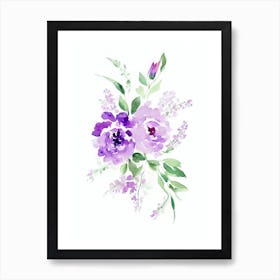 Lilac 2 Watercolour Flower Art Print