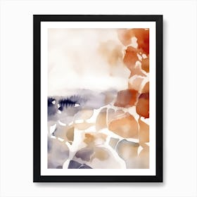 Watercolour Abstract White And Orange 8 Art Print