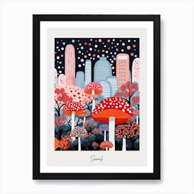 Poster Of Seoul, Illustration In The Style Of Pop Art 3 Art Print