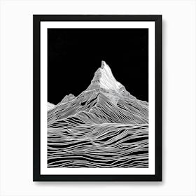 Beinn Tulaichean Mountain Line Drawing 6 Art Print