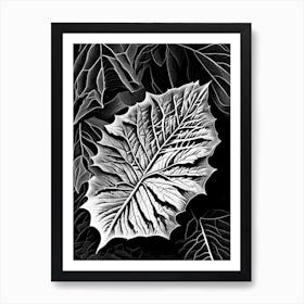 Sycamore Leaf Linocut 6 Art Print