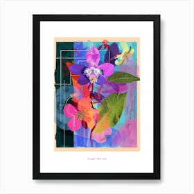 Forget Me Not 2 Neon Flower Collage Poster Art Print