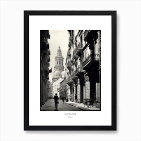 Poster Of Genoa, Italy, Black And White Analogue Photography 2 Art Print