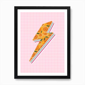 Lightning Bolt Orange Fruit Art Print