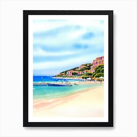 Plage De L'Escalet 3, Saint Tropez, France Watercolour Art Print