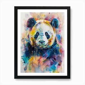 Giant Panda Colourful Watercolour 3 Art Print