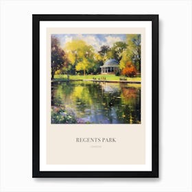 Regents Park London 3 Vintage Cezanne Inspired Poster Art Print