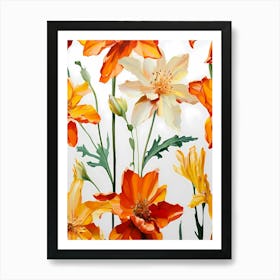 Orange Flowers 9 Art Print