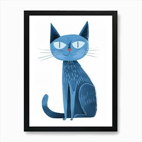 Ojos Azules Cat Clipart Illustration 6 Art Print