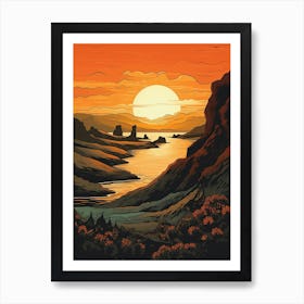 Laugavegur Iceland 1 Vintage Travel Illustration Art Print