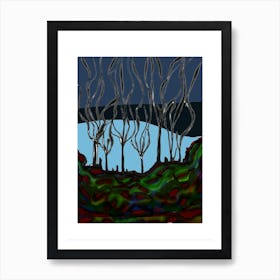 Trees In The Night Art Print