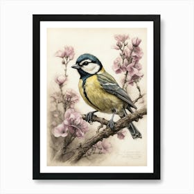 Default Great Tit On Paulownia Branch Art Print 0 Art Print