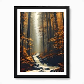 Waterfall In The Forest 7 Art Print