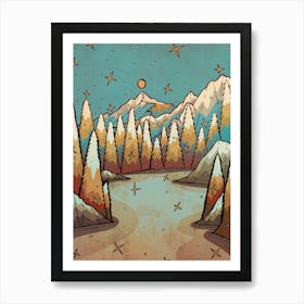 Winter Of Gold And Blue Art Print