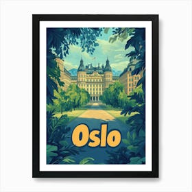 Aihrgdesign A Classic 1960s Travel Poster For Oslo 1 Art Print