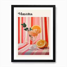 Mastiha Retro Cocktail Poster Art Print