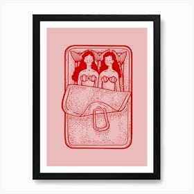 Mermaids In A Tin Print Art Print