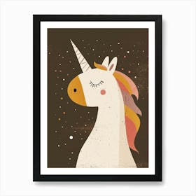 Rainbow Unicorn Muted Pastels 1 Art Print