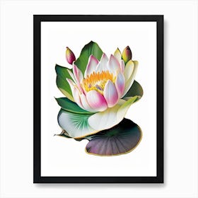 American Lotus Decoupage 2 Art Print