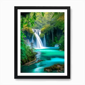 Kawasan Falls, Philippines Realistic Photograph (3) Art Print