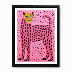 Pink Polka Dot Cheetah 5 Art Print