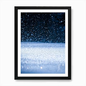 A Magical Winter Scene Layered With A Pattern Of Isolated Snowflakes Caught In A Soft Winter Storm (4) Art Print