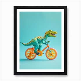 Toy Dinosaur Riding A Bike 1 Art Print
