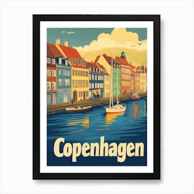 Aihrgdesign A Vintage Travel Poster Of Copenhagen Featuring T 61b6958f F74b 43c0 97fc 3c0422478fe8 3 Art Print