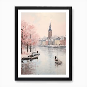 Dreamy Winter Painting Copenhagen Denmark 4 Art Print