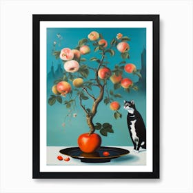 Apple Blossom With A Cat 4 Dali Surrealism Style Art Print