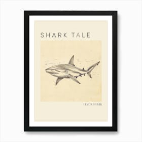 Lemon Shark Vintage Illustration 2 Poster Art Print