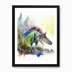 Spinosaurus 1 Watercolour Dinosaur Art Print