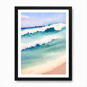 Currumbin Beach, Australia Watercolour Art Print