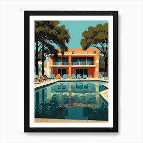 Texas Hotel Pool Art Print