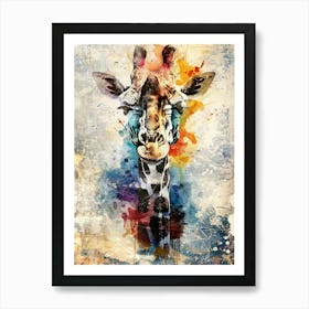 Poster Giraffe African Animal Illustration Art 01 Art Print